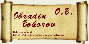 Obradin Bokorov vizit kartica